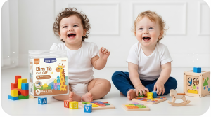 Các em bé đang chơi trò chơi vui vẻ